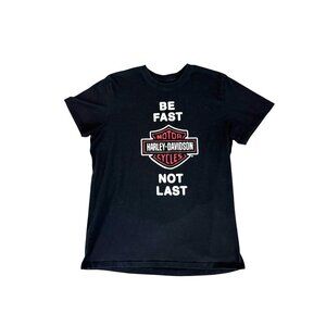Harley Davidson Biker T-Shirt “Be Fast Not Last” Slim Fit Mens XL Shirt Tee Top